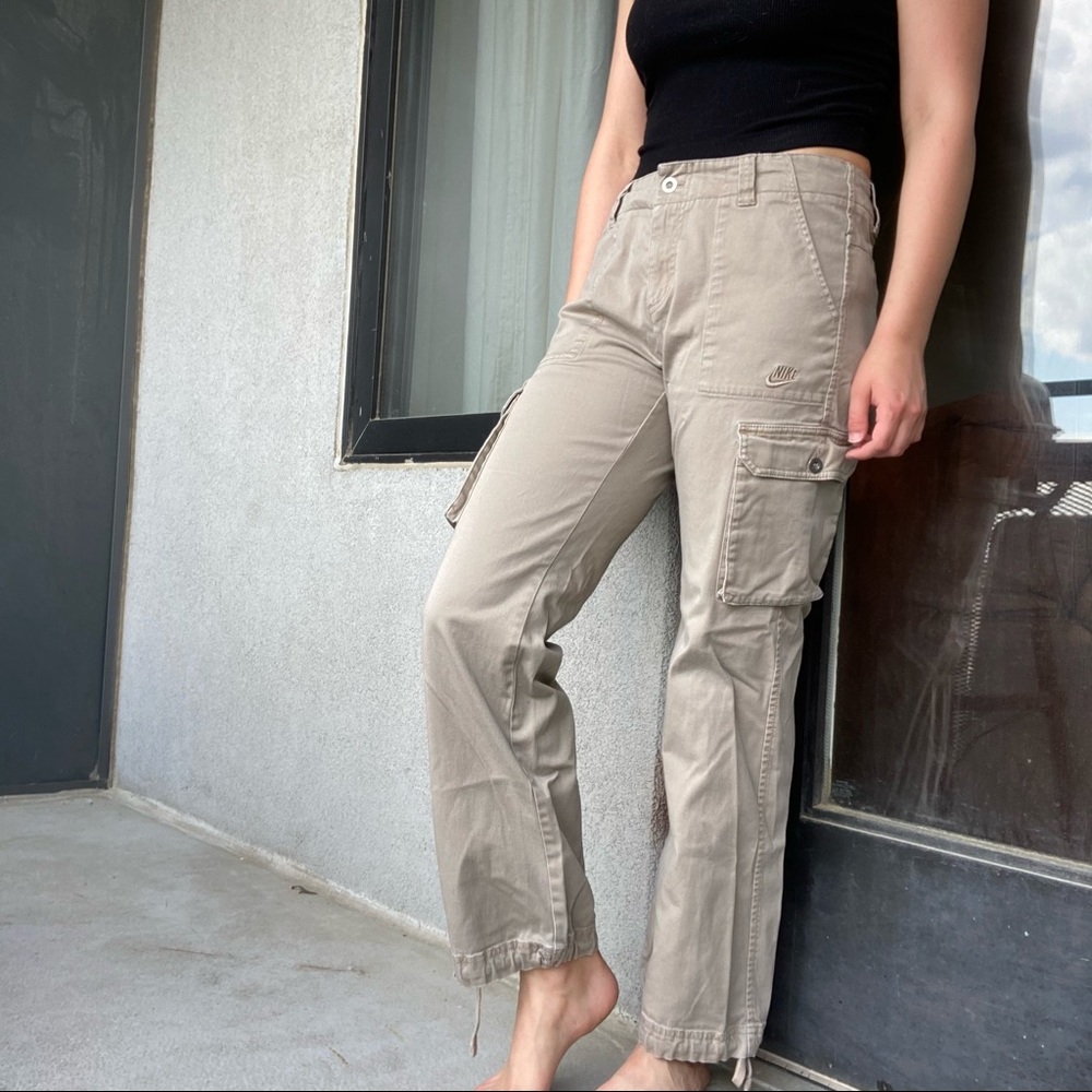Nike Tan Cargo Pocketed Pants w/ Adjustable Ties